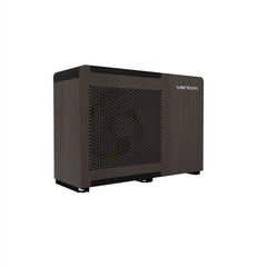 EcoFlow front-discharge R290 EPP air-to-water heat pump by VentoxHVAC with solar-direct drive, showing the unit's exterior and components.